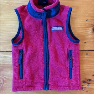 Vineyard Vines Kids' Red and Navy Fleece Vest